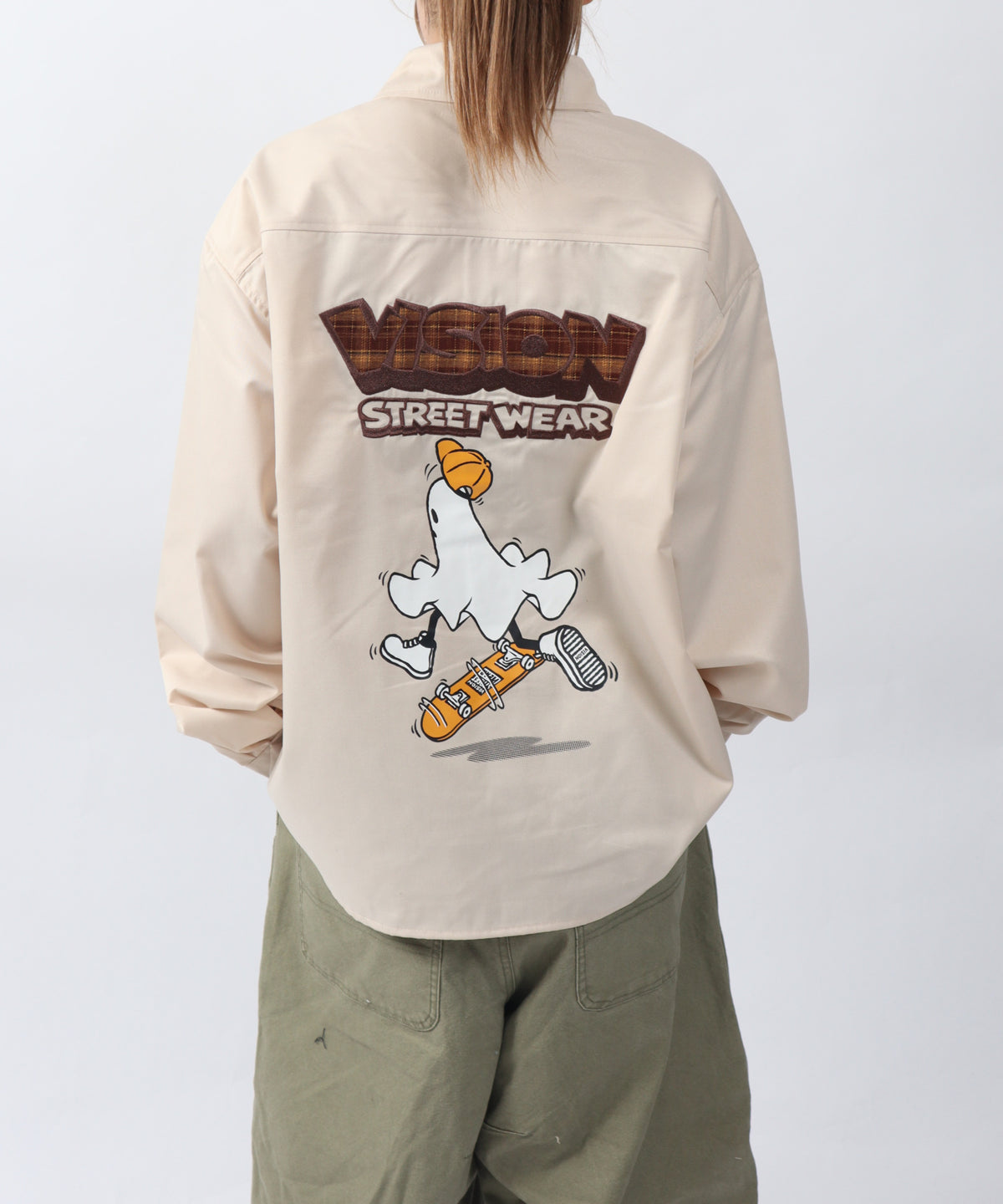 Ghost shirt / 異素材ロゴゴーストシャツ