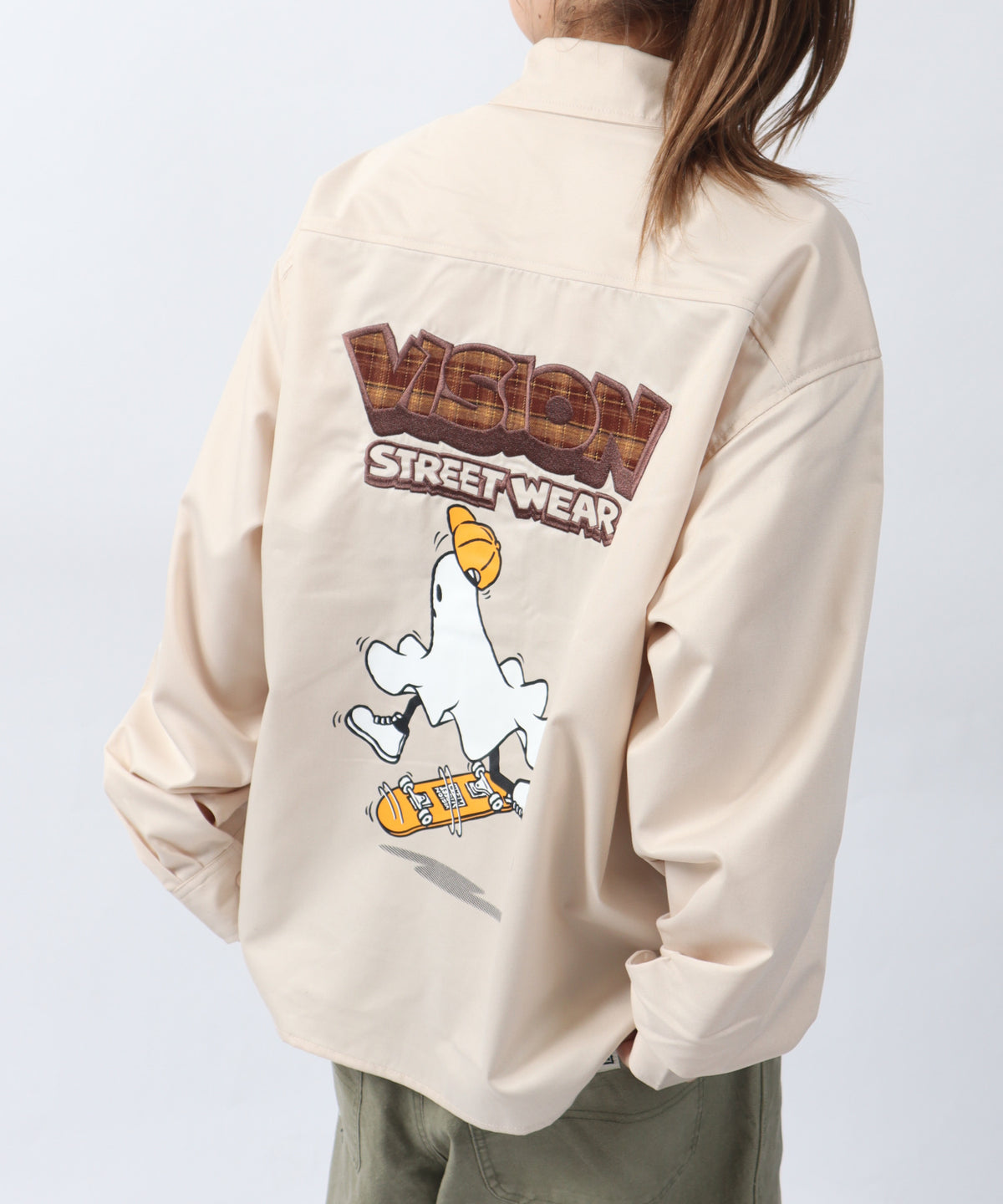 Ghost shirt / 異素材ロゴゴーストシャツ