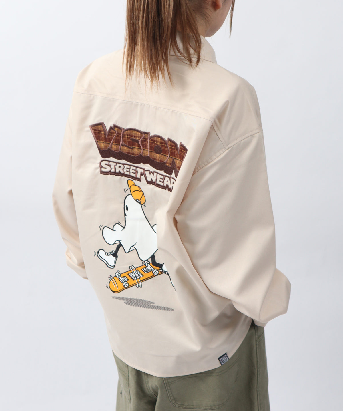 Ghost shirt / 異素材ロゴゴーストシャツ