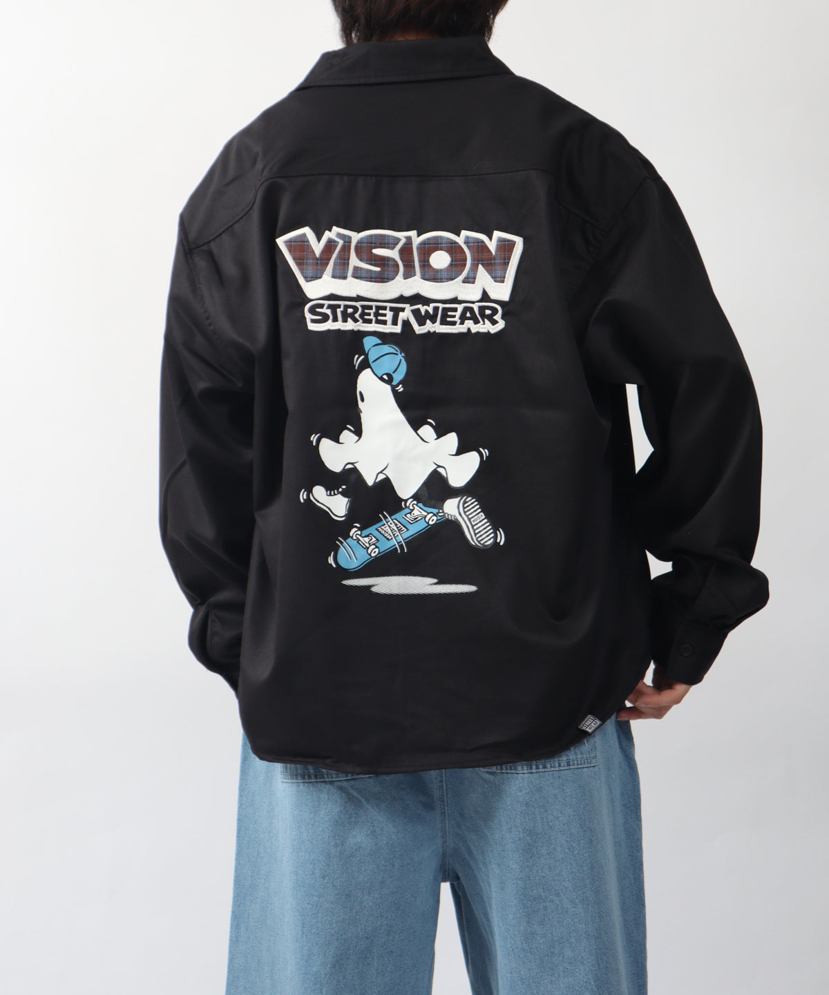 Ghost shirt / 異素材ロゴゴーストシャツ