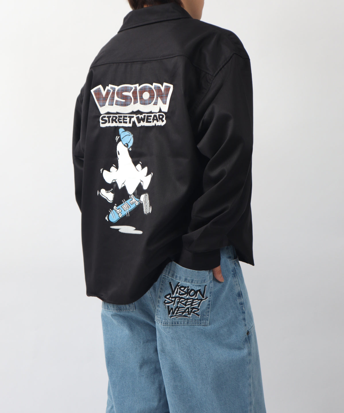 Ghost shirt / 異素材ロゴゴーストシャツ