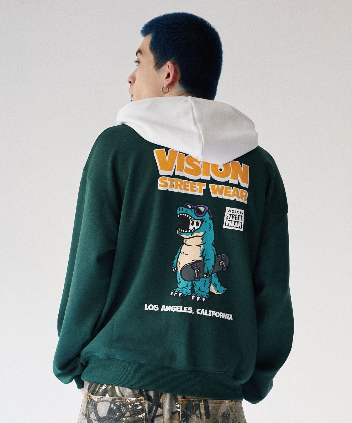 Dinosaur ghost hoodie / ゴースト配色フーディー