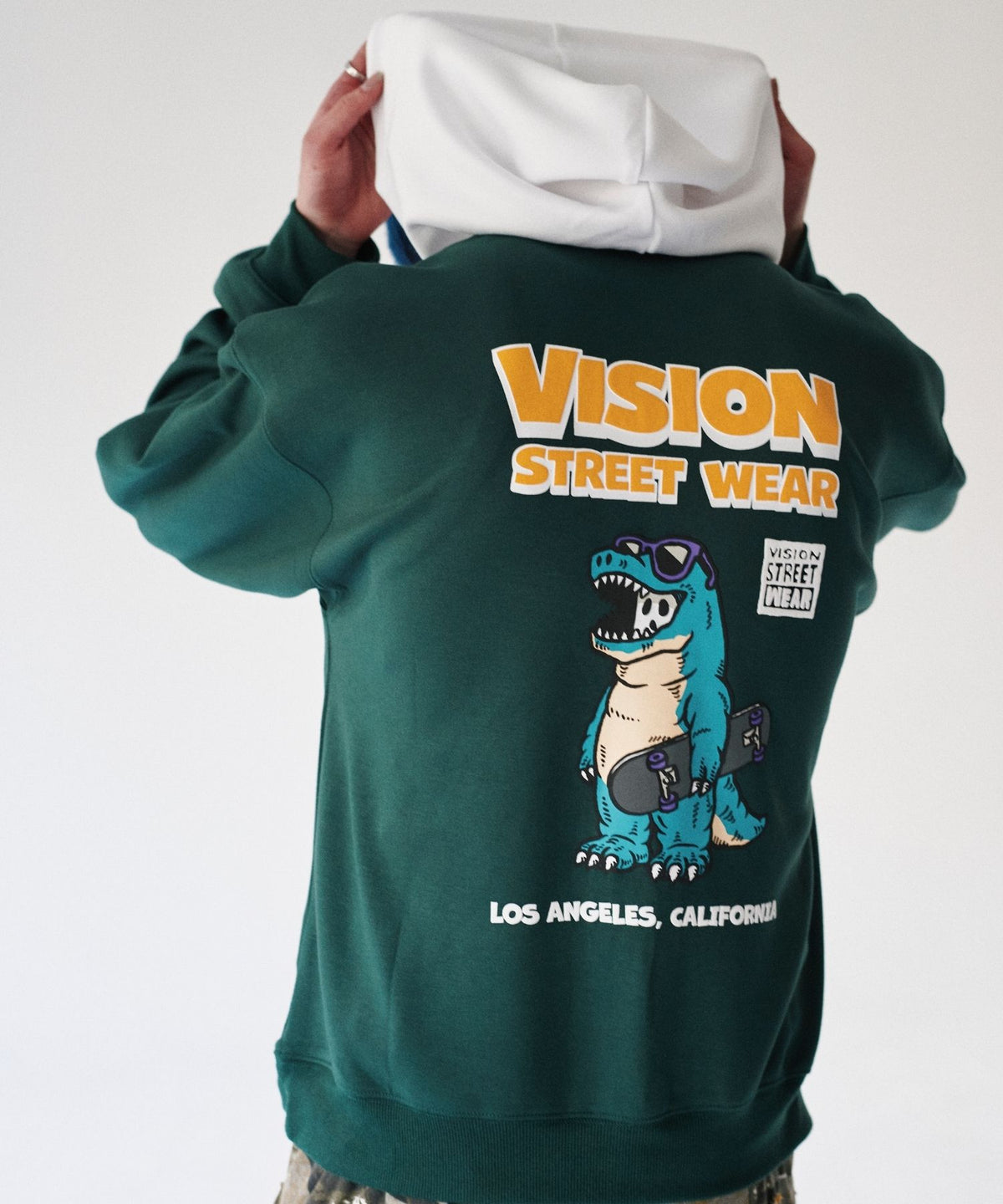 Dinosaur ghost hoodie / ゴースト配色フーディー