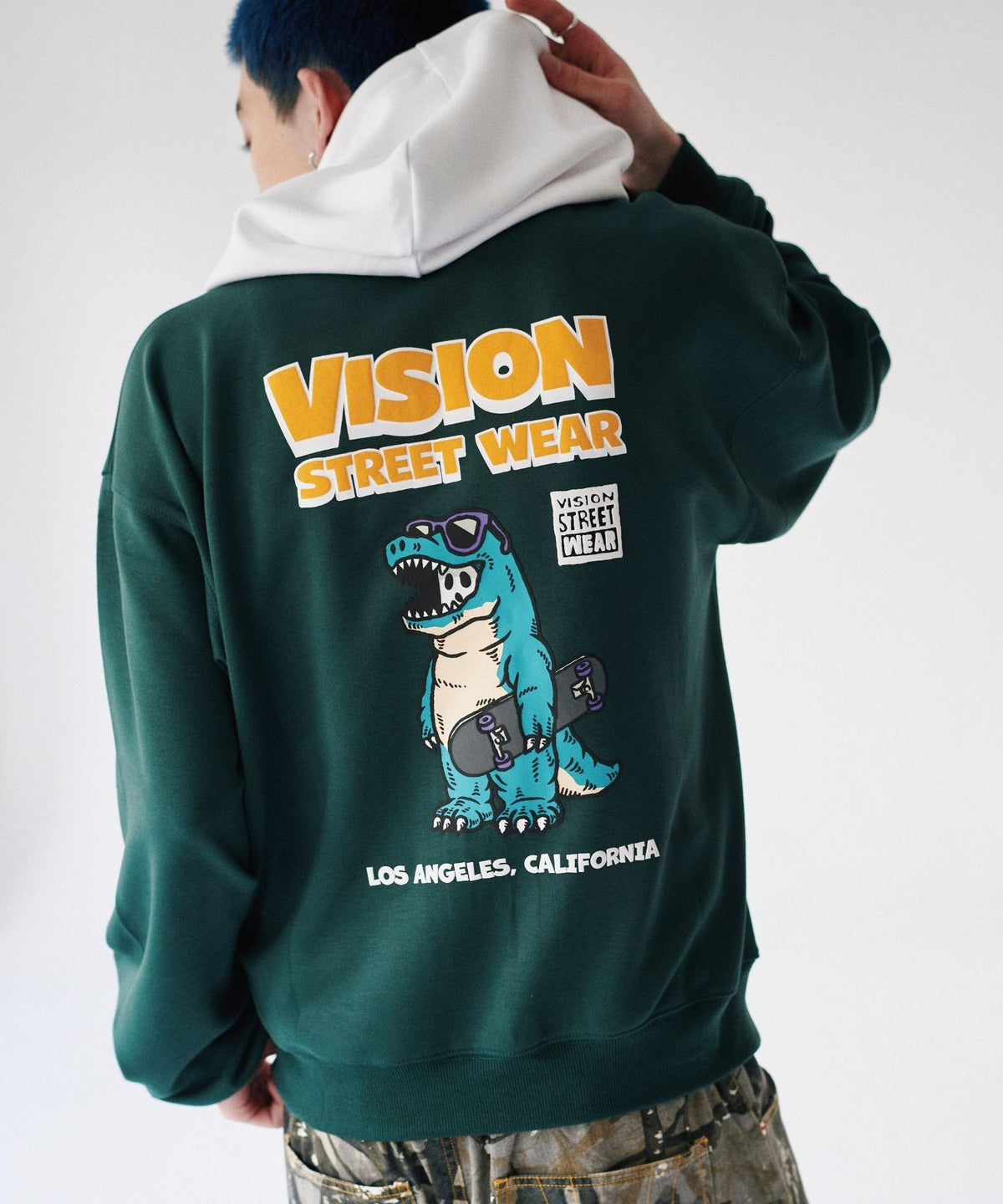 Dinosaur ghost hoodie / ゴースト配色フーディー