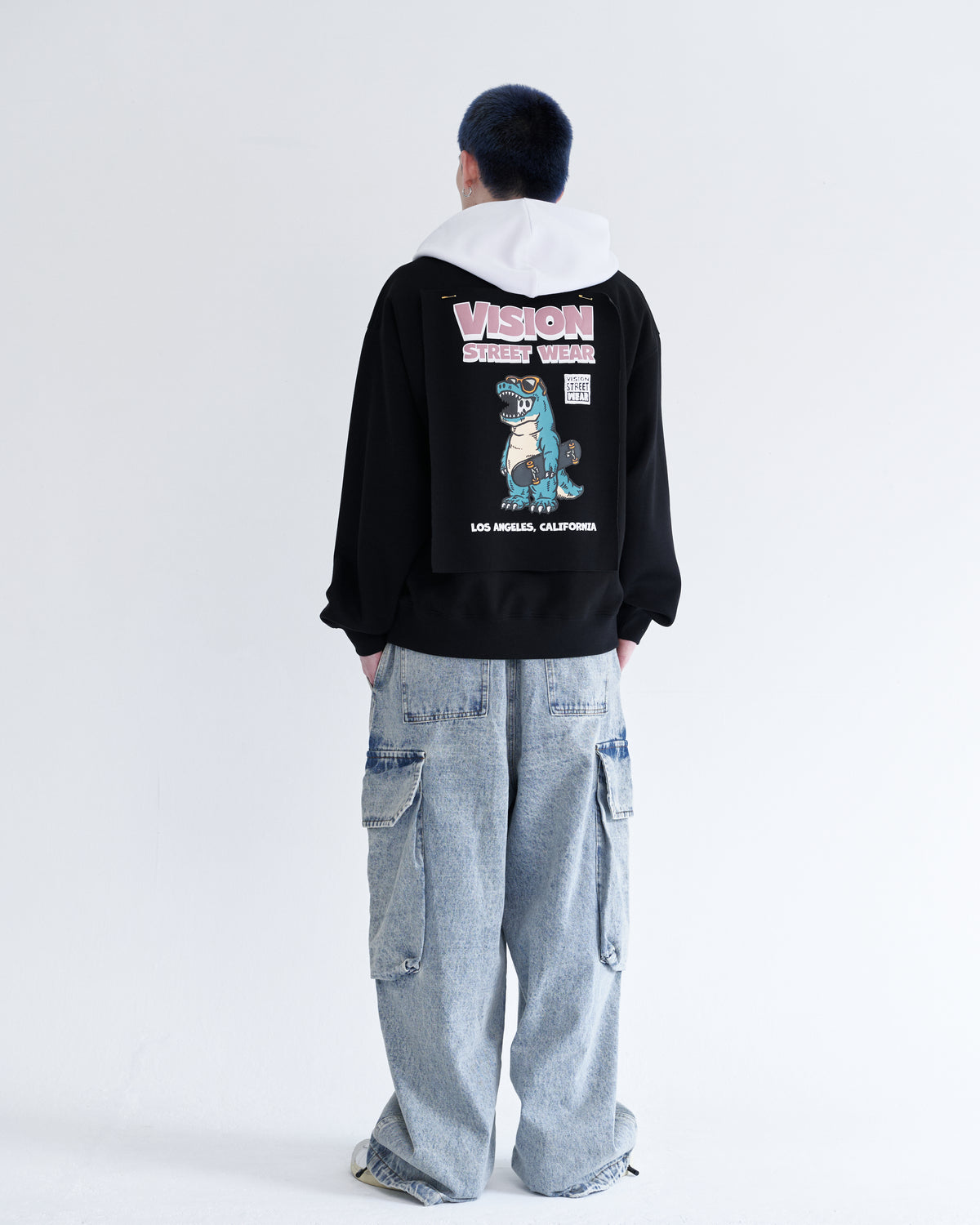 Dinosaur ghost hoodie / ゴースト配色フーディー