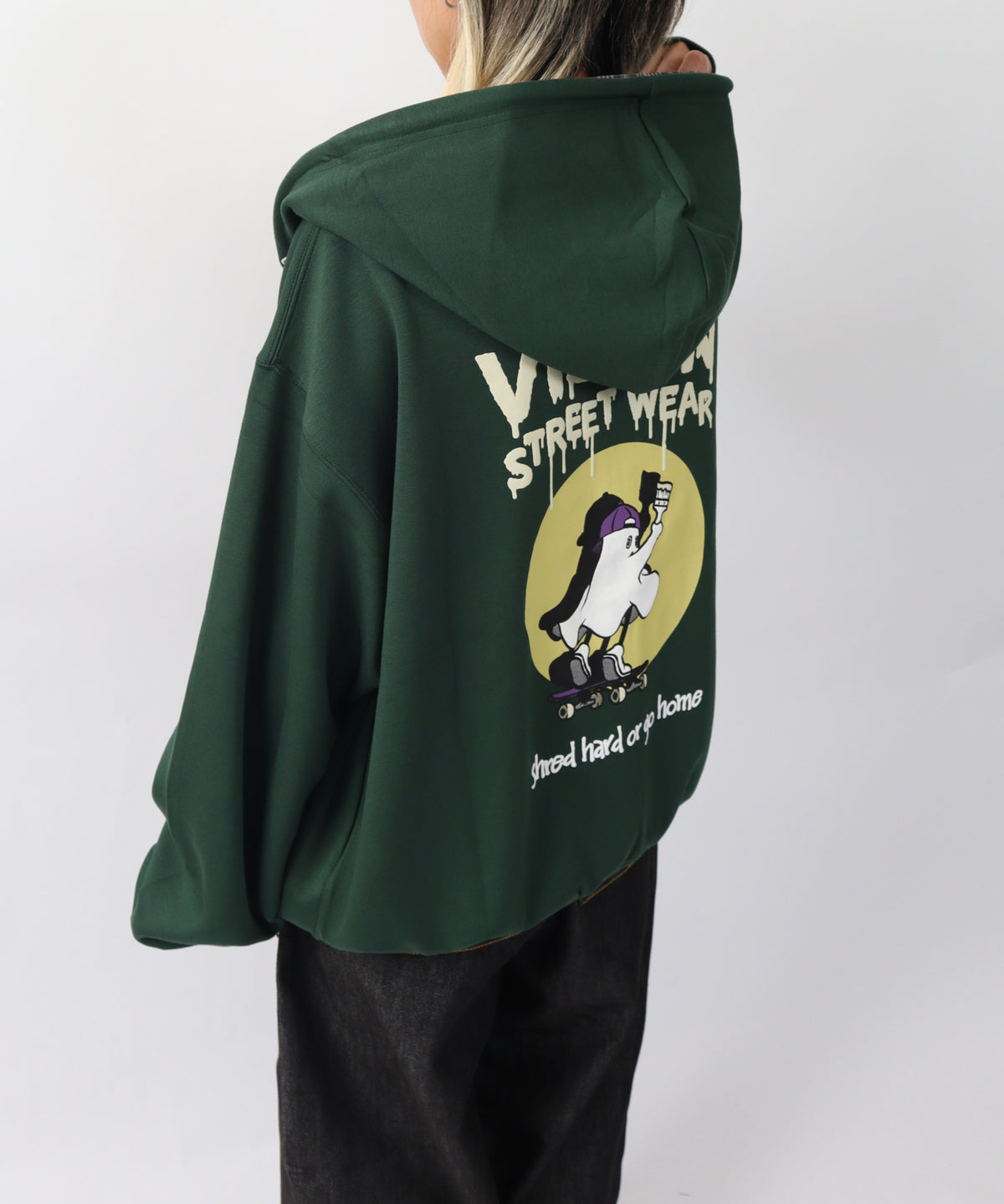 Ghost check hood ZIPPK / ゴーストチェックフードパーカー