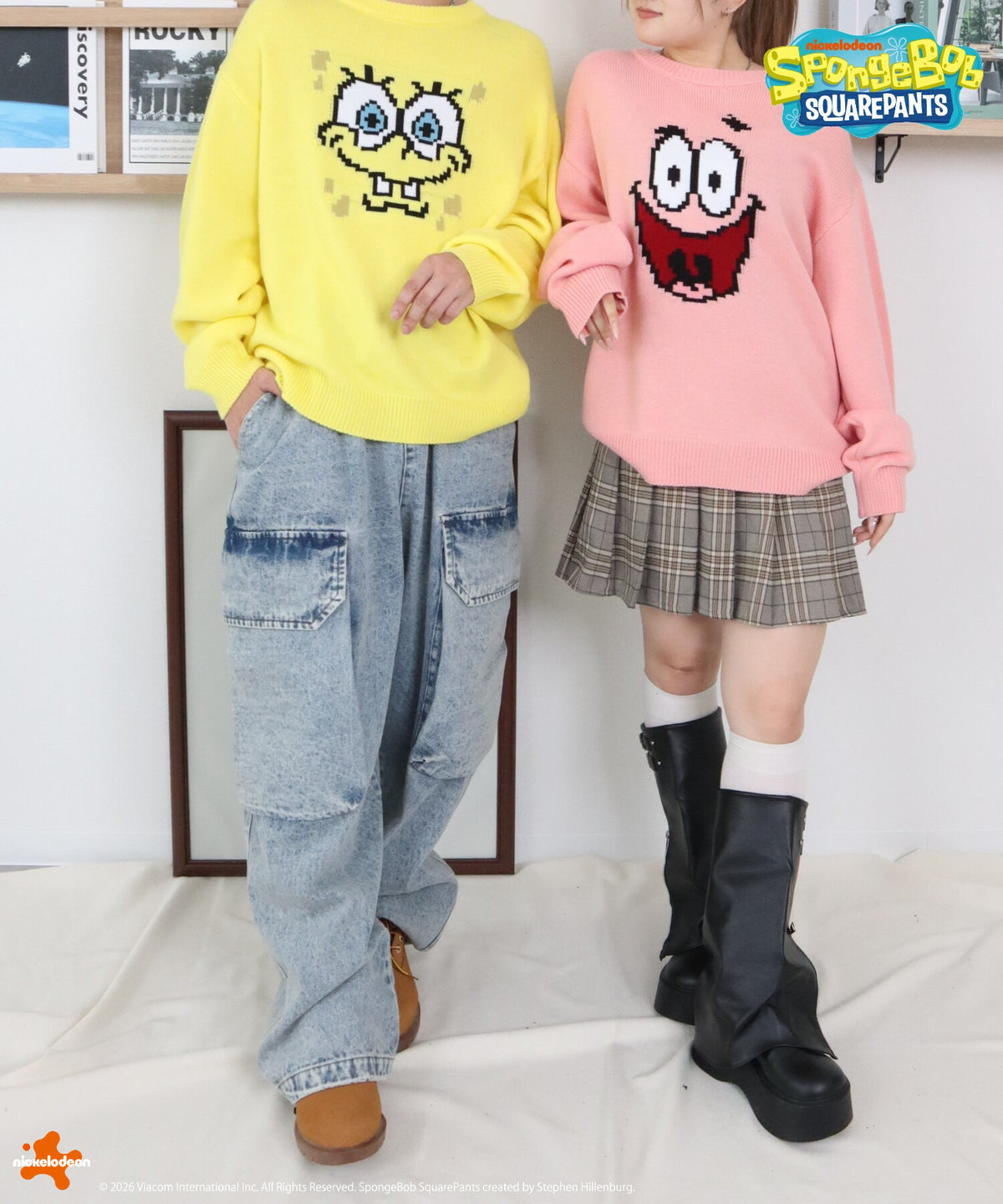 【スポンジ・ボブ】キャラクターフェイスニット