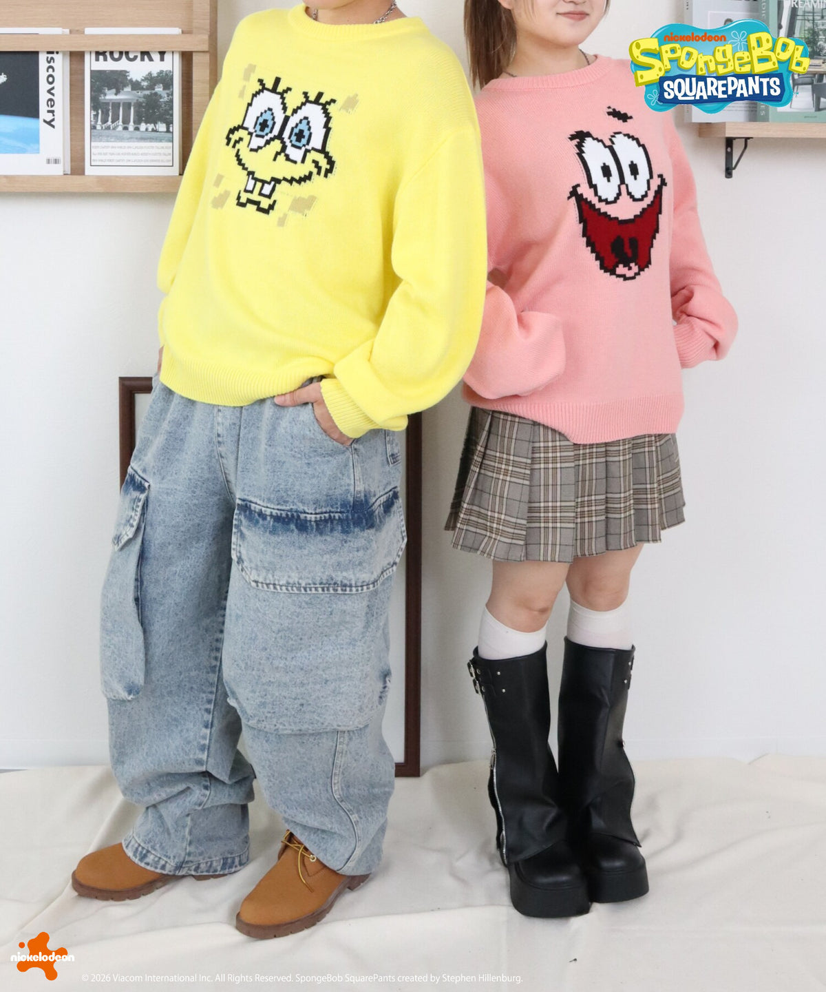 【スポンジ・ボブ】キャラクターフェイスニット