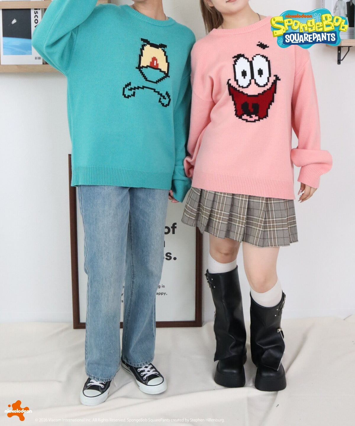 【スポンジ・ボブ】キャラクターフェイスニット
