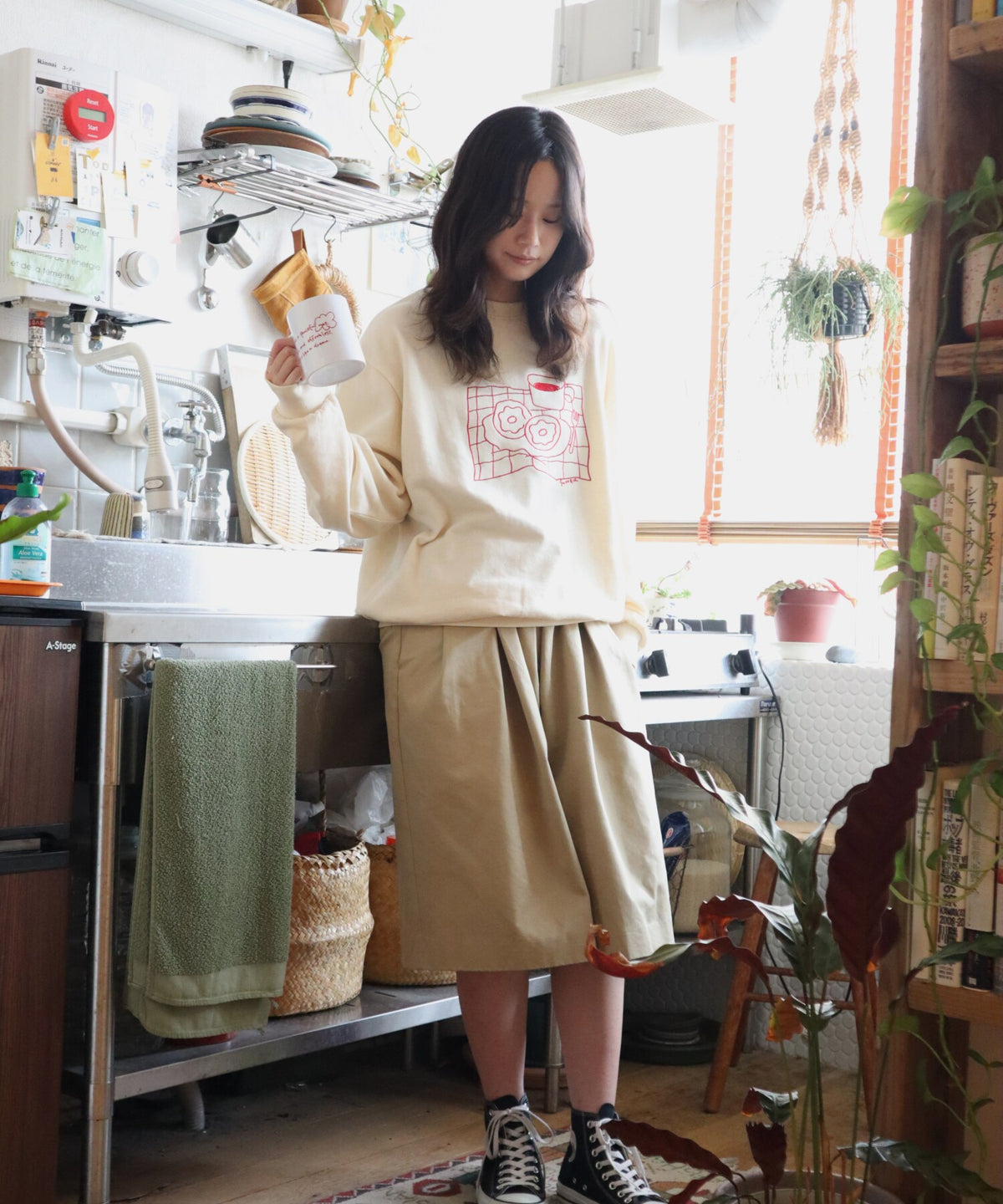 ドーナツ刺繍スウェット
