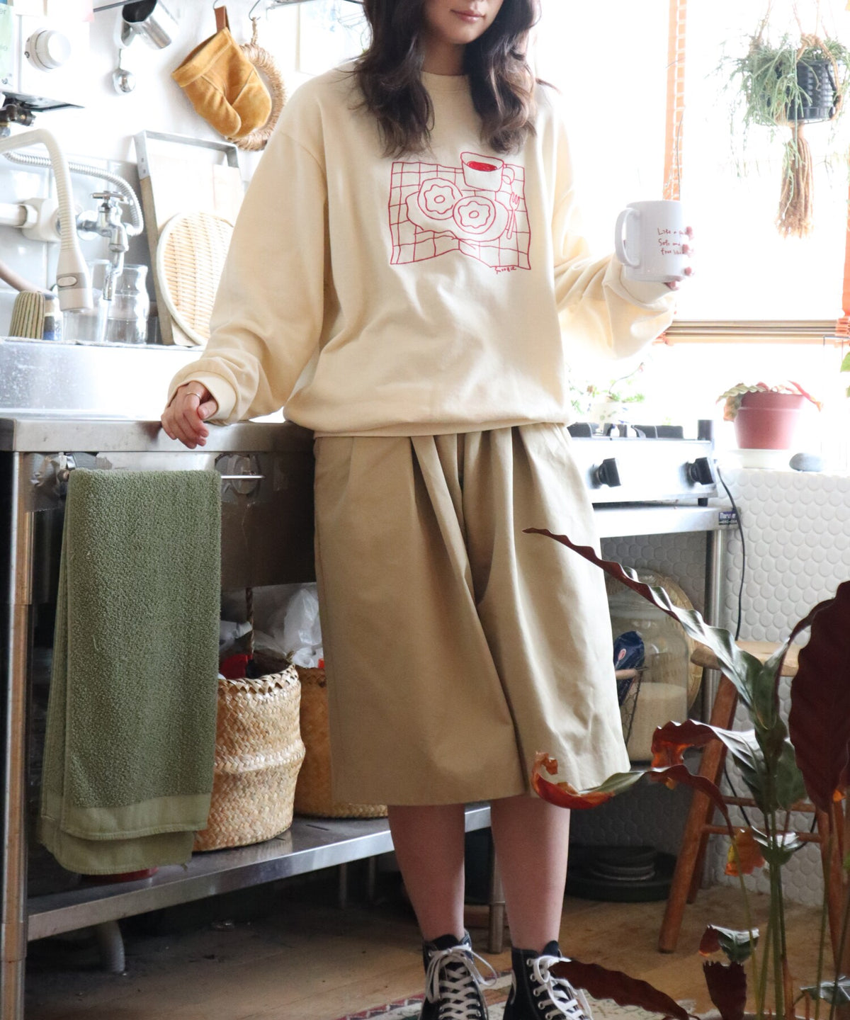 ドーナツ刺繍スウェット