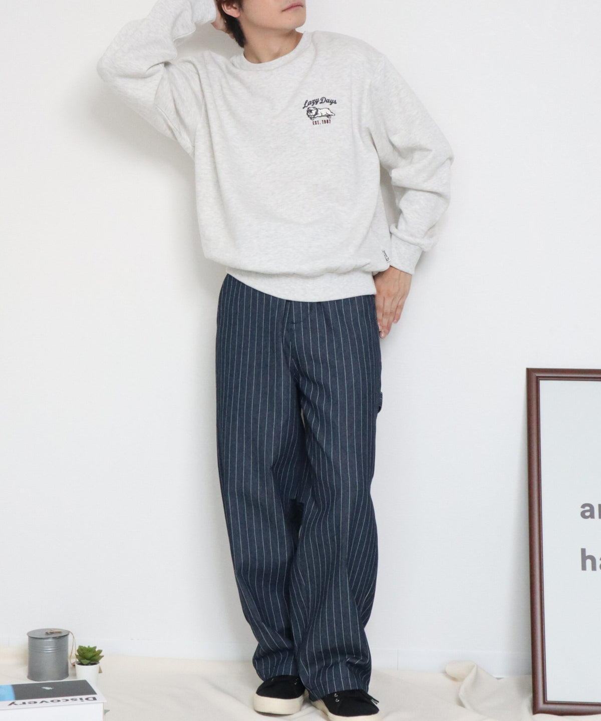 【裏起毛】ブルドッグ刺繍スウェット