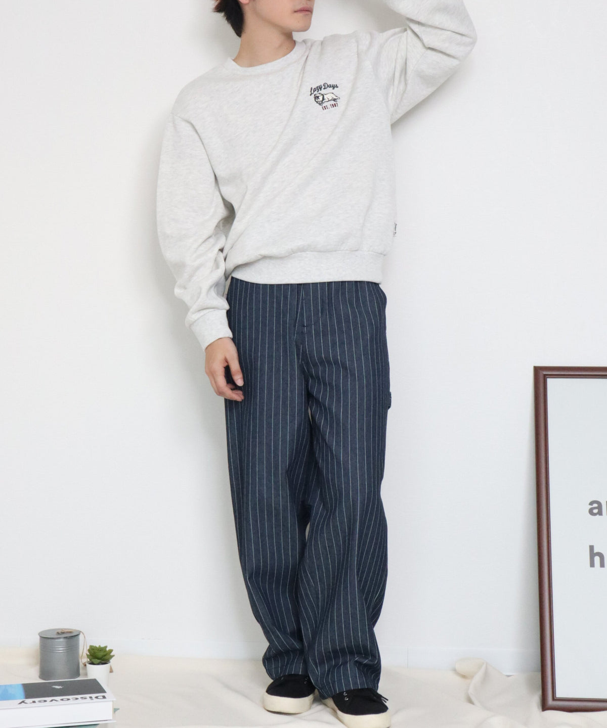 【裏起毛】ブルドッグ刺繍スウェット