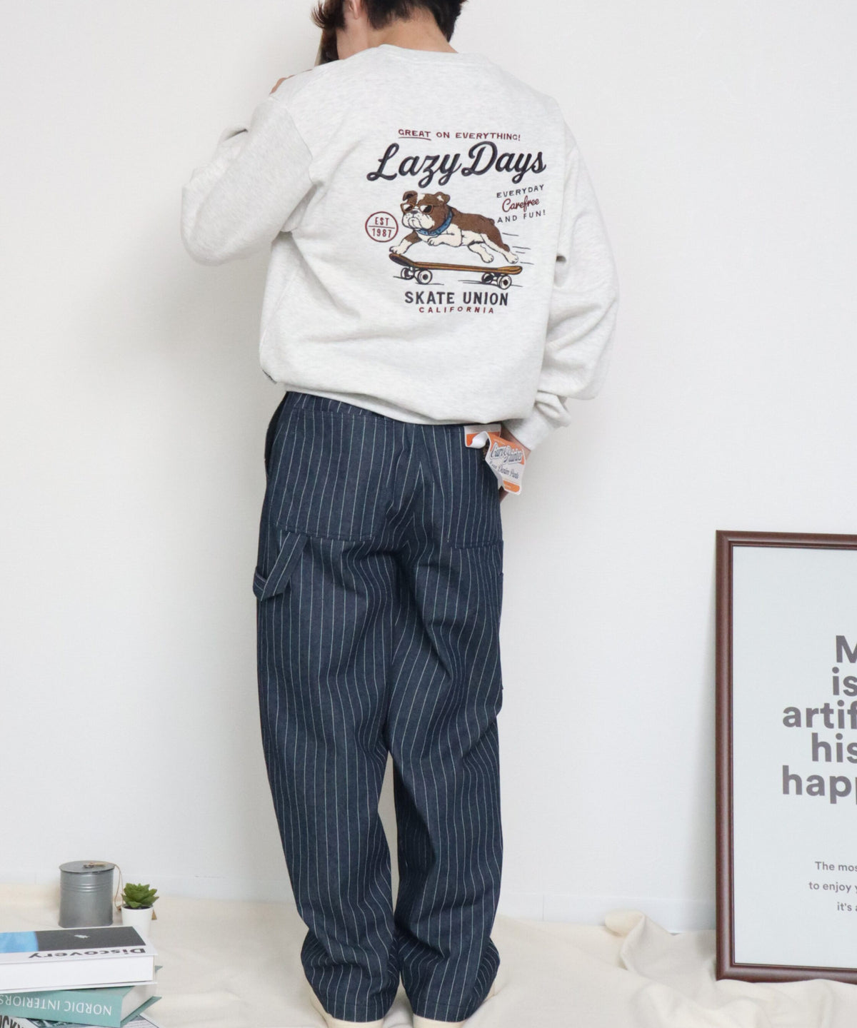 【裏起毛】ブルドッグ刺繍スウェット