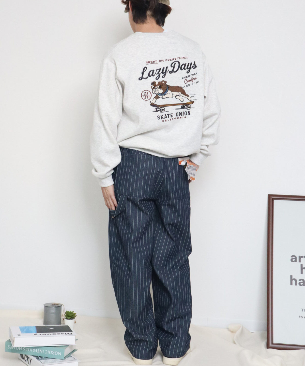 【裏起毛】ブルドッグ刺繍スウェット