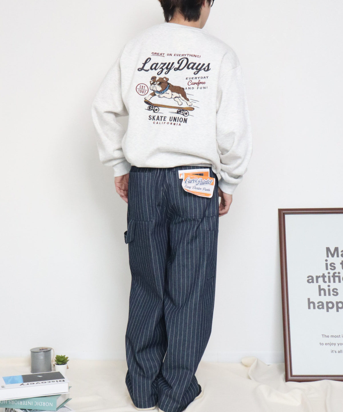 【裏起毛】ブルドッグ刺繍スウェット