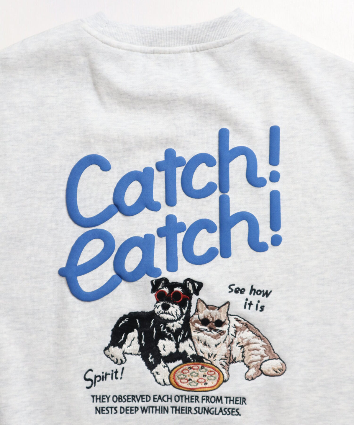【裏起毛】イヌネコ刺繍スウェット