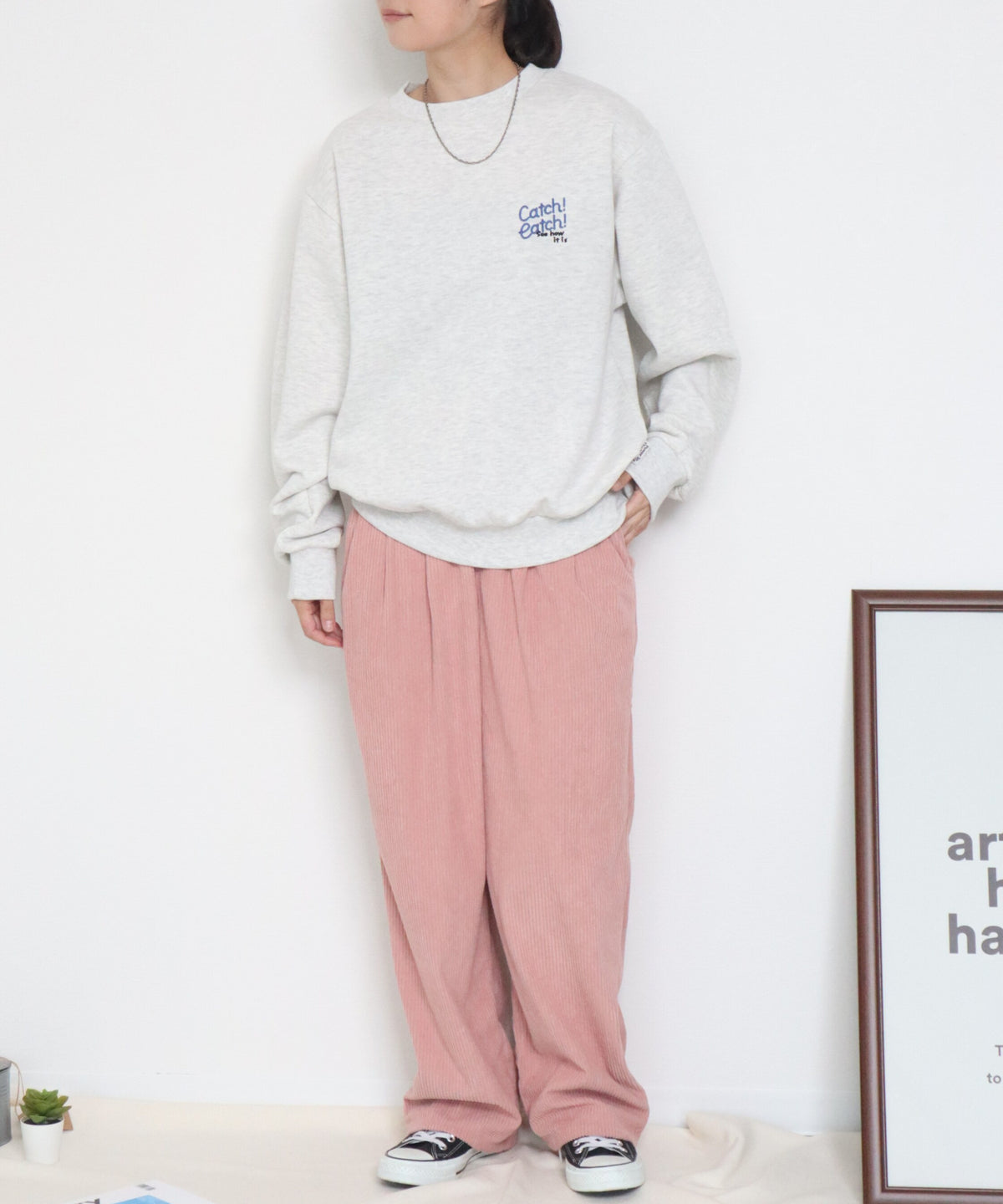 【裏起毛】イヌネコ刺繍スウェット