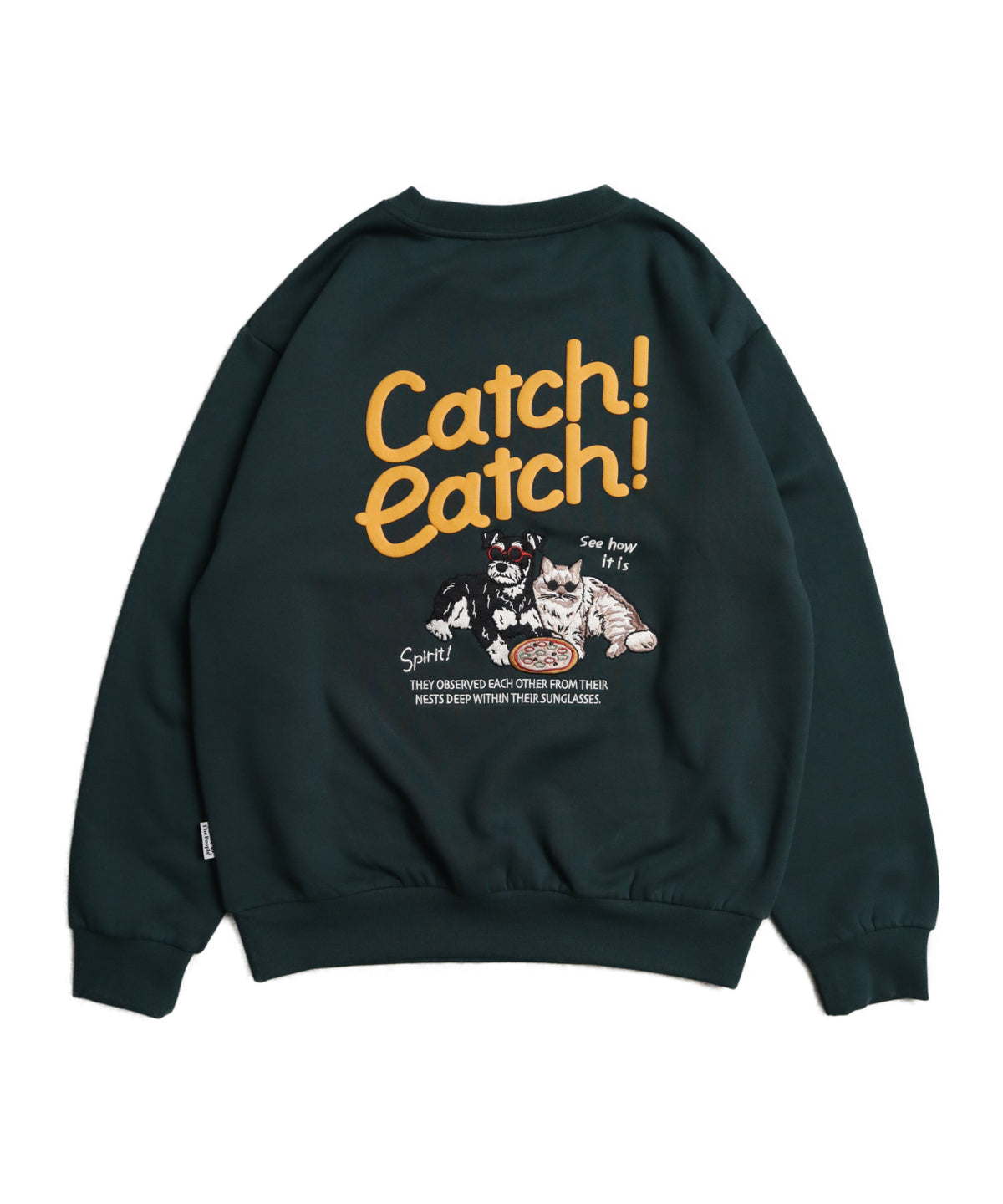 【裏起毛】イヌネコ刺繍スウェット