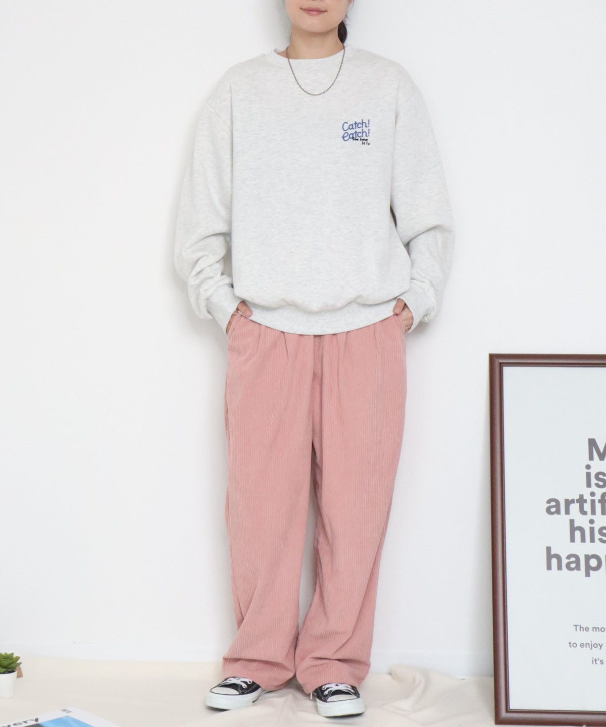 【裏起毛】イヌネコ刺繍スウェット