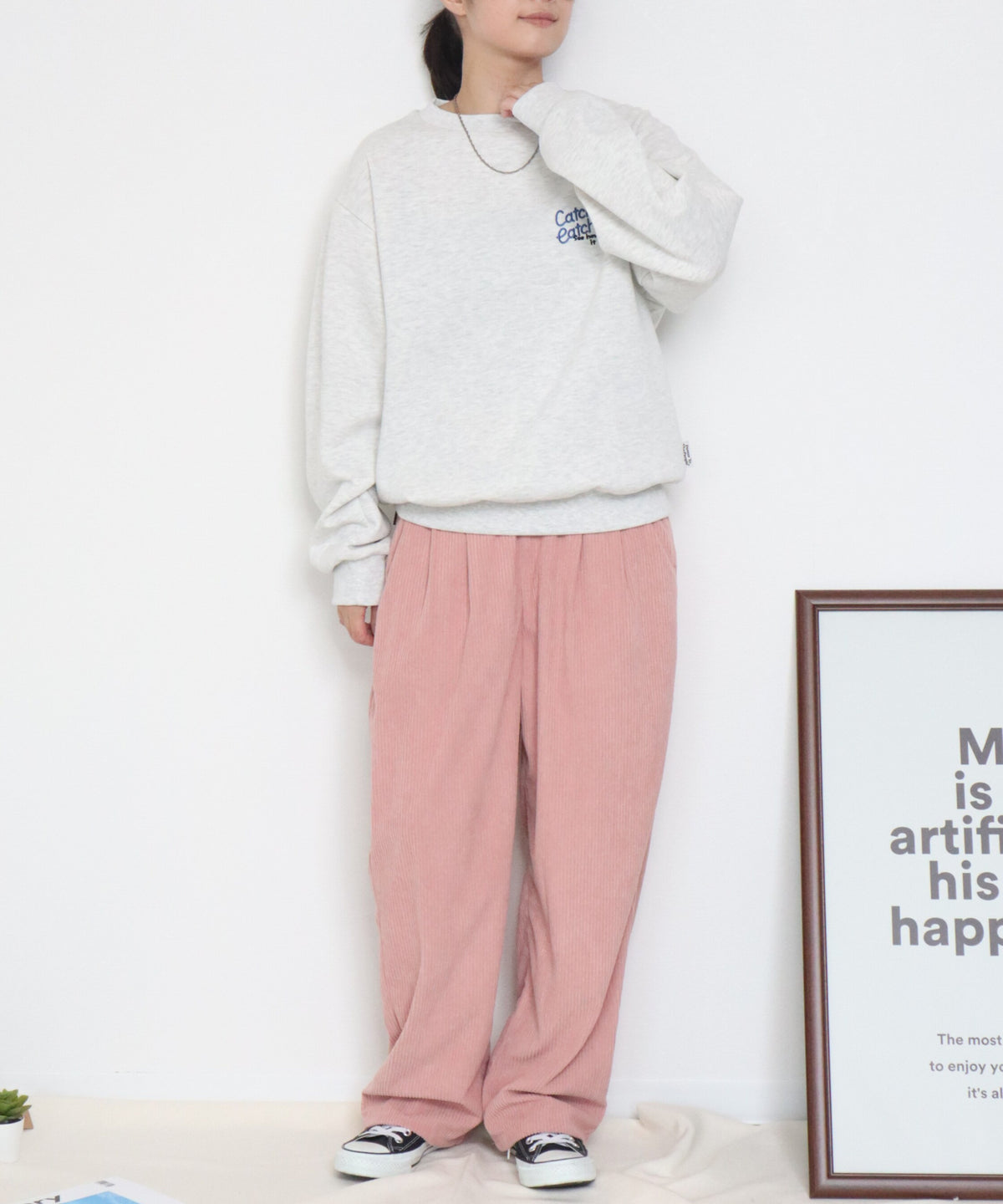【裏起毛】イヌネコ刺繍スウェット