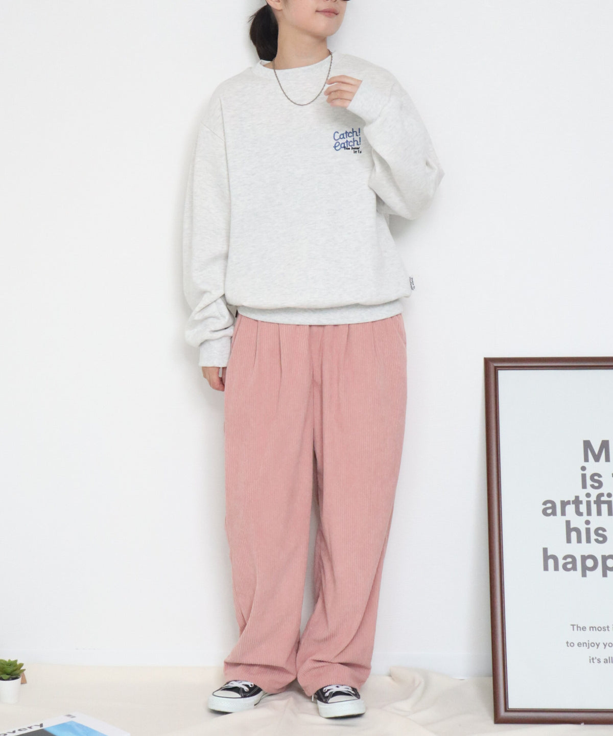 【裏起毛】イヌネコ刺繍スウェット