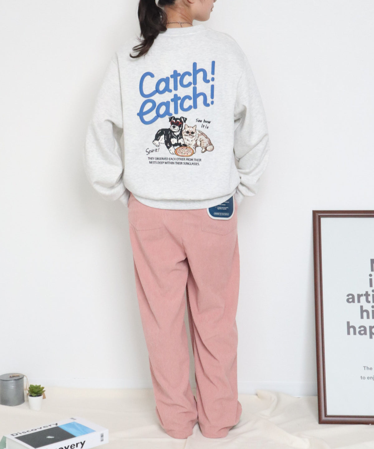 【裏起毛】イヌネコ刺繍スウェット