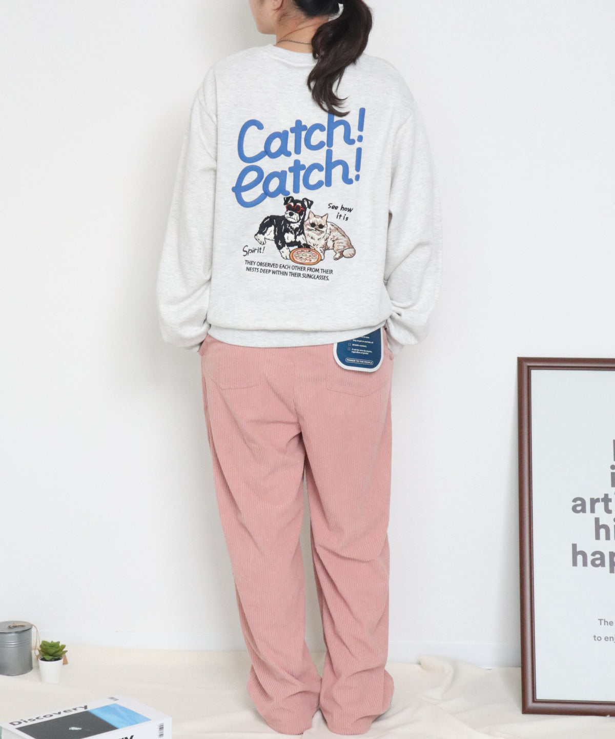 【裏起毛】イヌネコ刺繍スウェット
