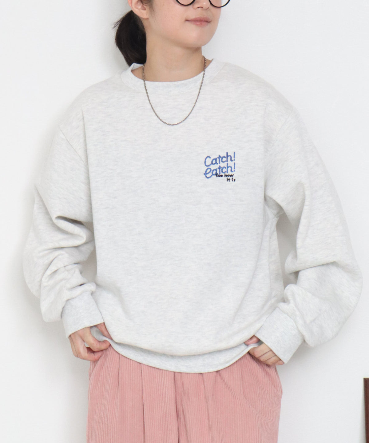 【裏起毛】イヌネコ刺繍スウェット