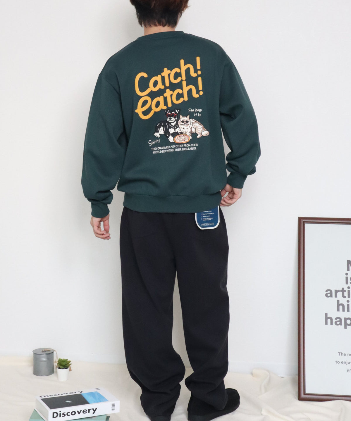【裏起毛】イヌネコ刺繍スウェット