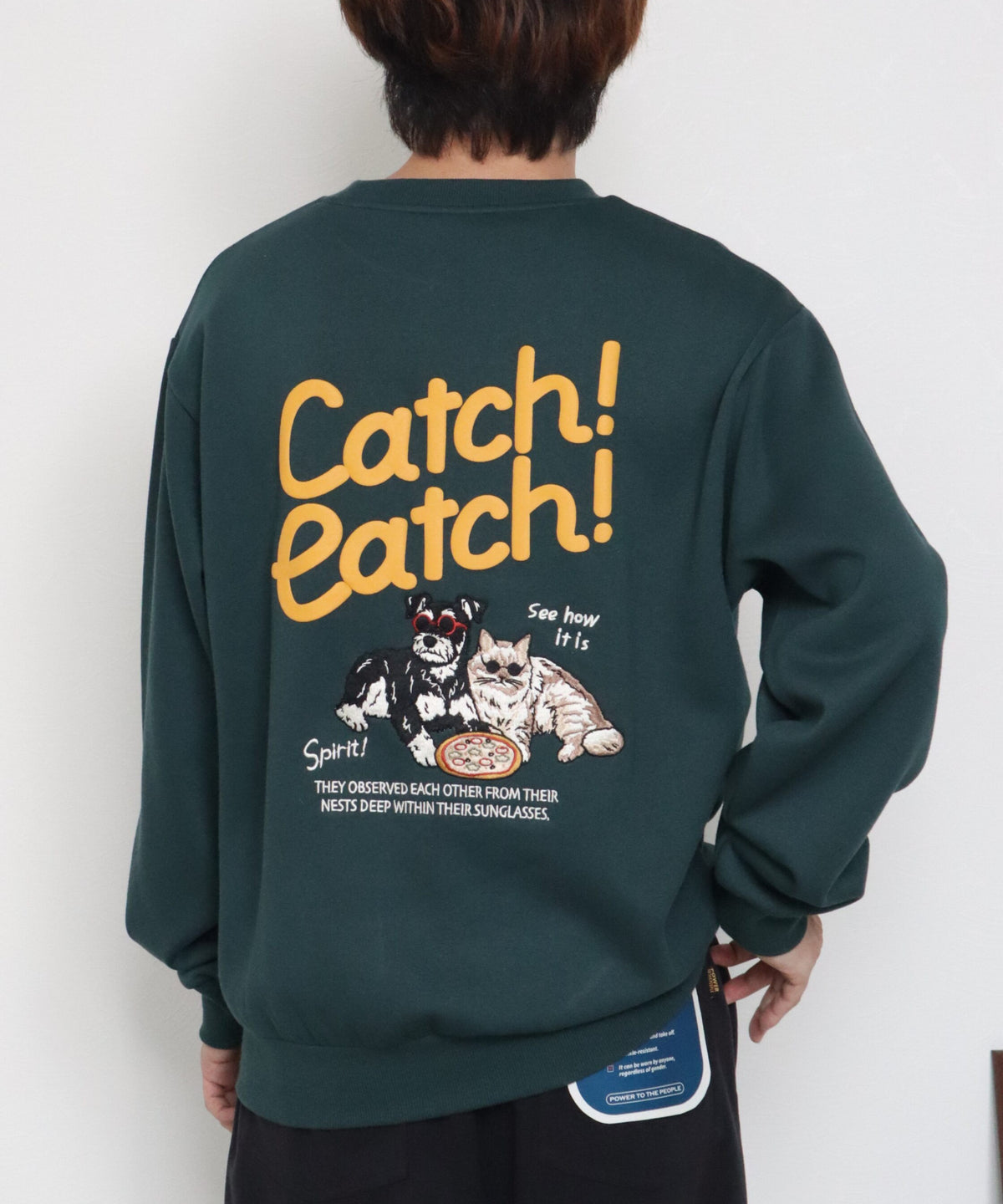 【裏起毛】イヌネコ刺繍スウェット