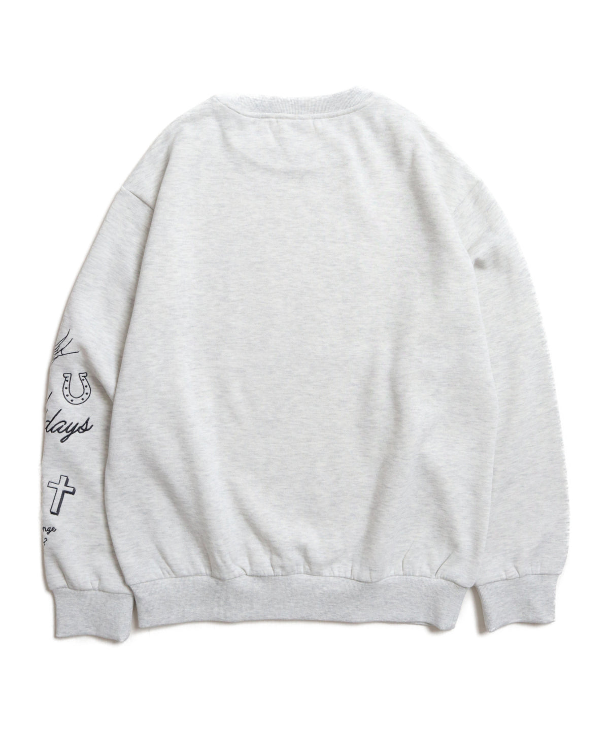 【裏起毛】袖刺繍カレッジロゴスウェット