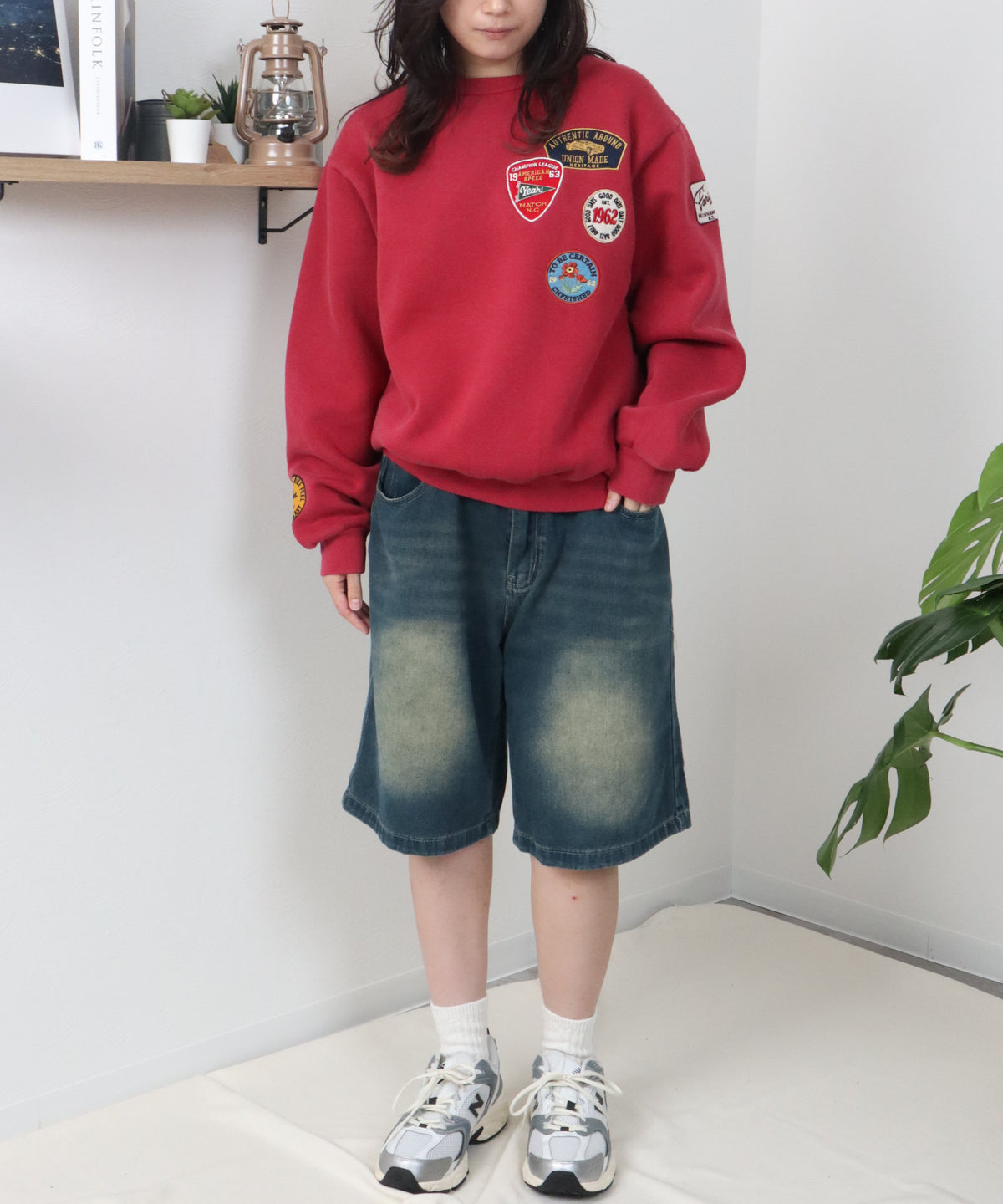 【裏起毛】ワッペン刺繍スウェット