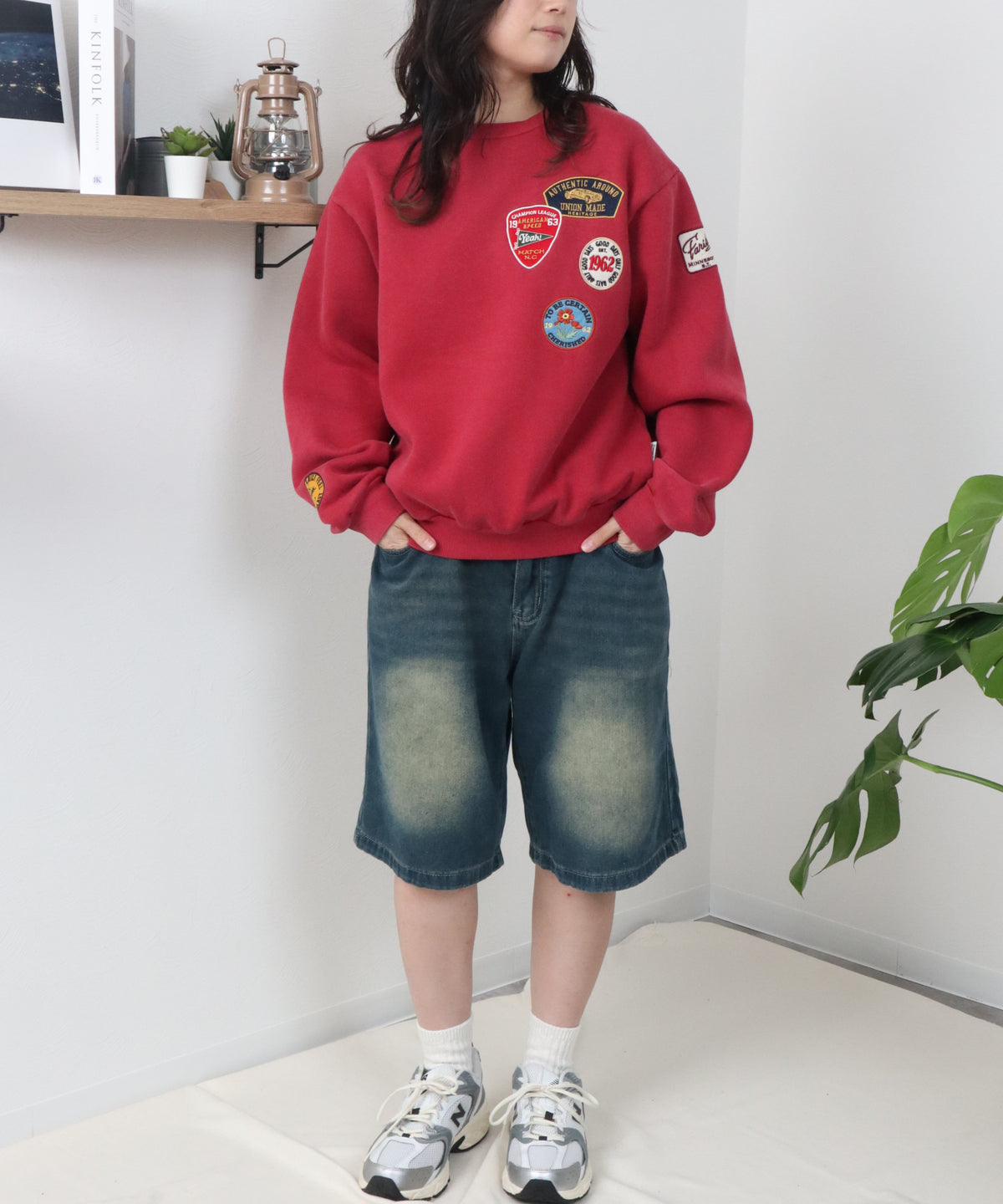 【裏起毛】ワッペン刺繍スウェット