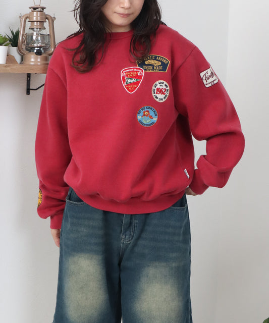 【裏起毛】ワッペン刺繍スウェット
