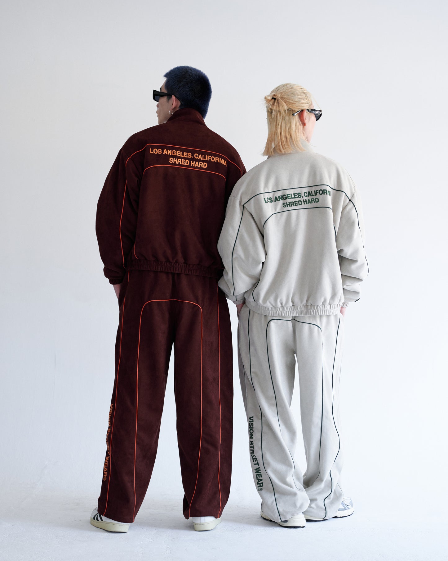 Fake suede piping padded jacket / フェイクスエードパイピング中綿ジャケット