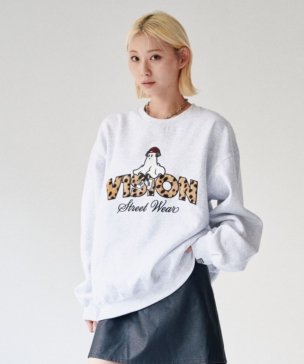 Ghost Logo Sweat / 【裏起毛】ゴースト異素材ロゴスウェット