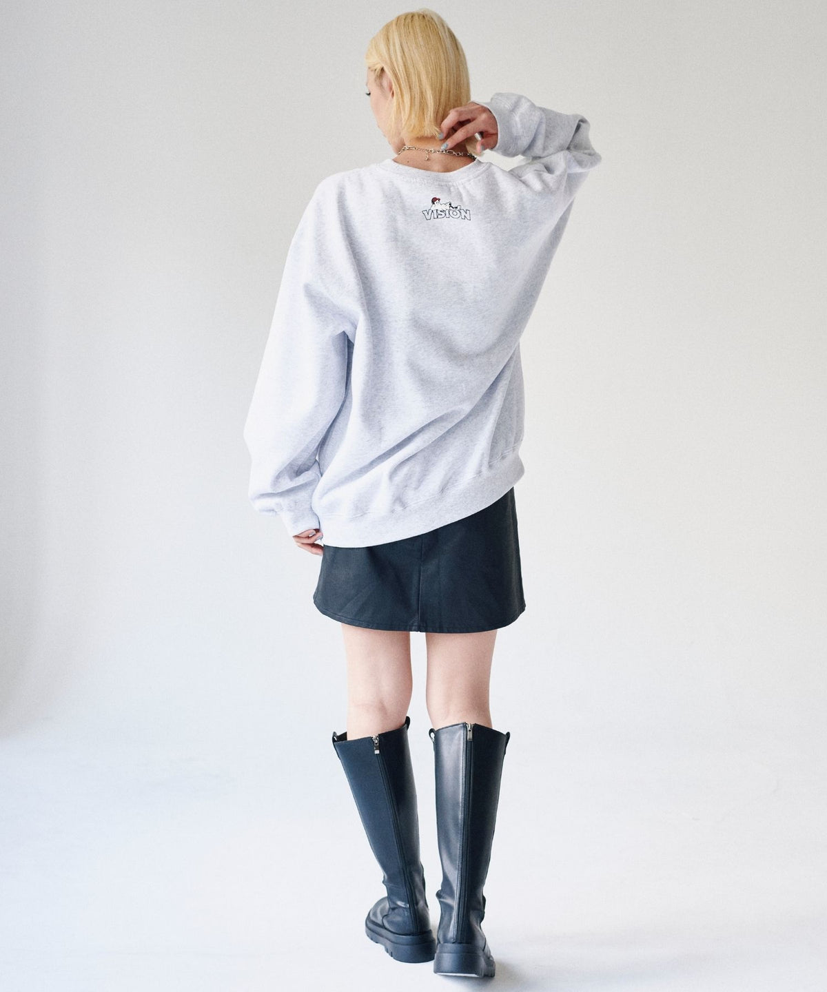 Ghost Logo Sweat / 【裏起毛】ゴースト異素材ロゴスウェット