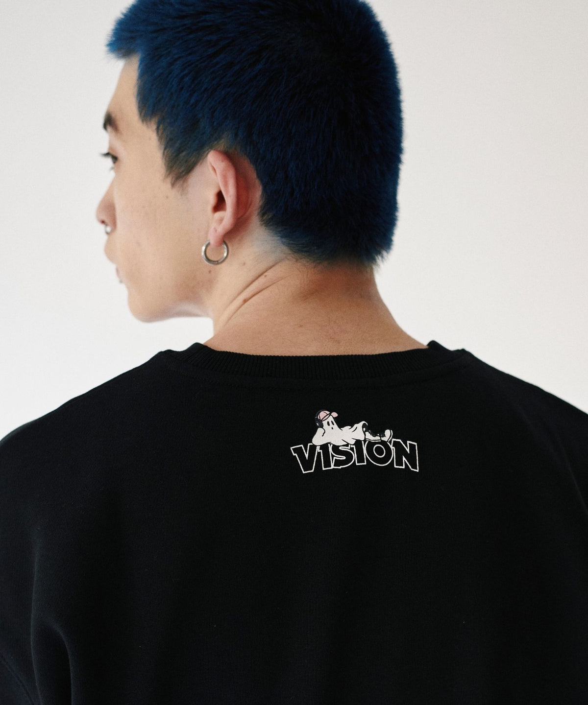 Ghost Logo Sweat / 【裏起毛】ゴースト異素材ロゴスウェット