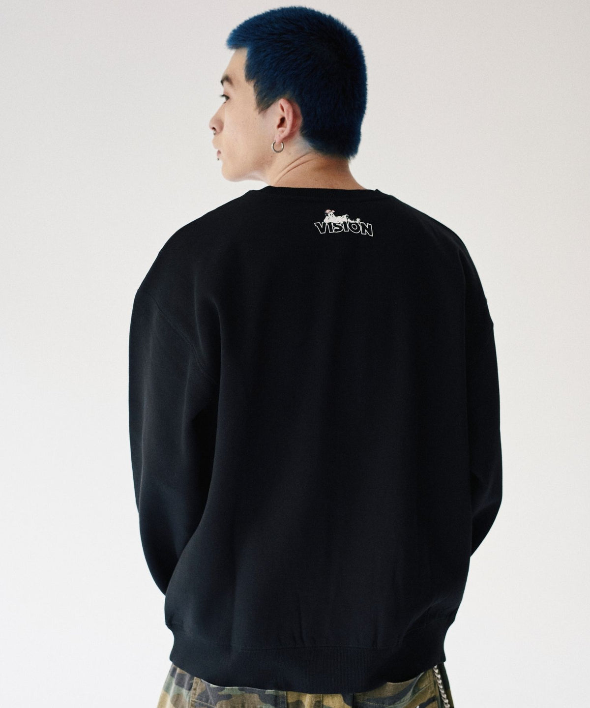 Ghost Logo Sweat / 【裏起毛】ゴースト異素材ロゴスウェット
