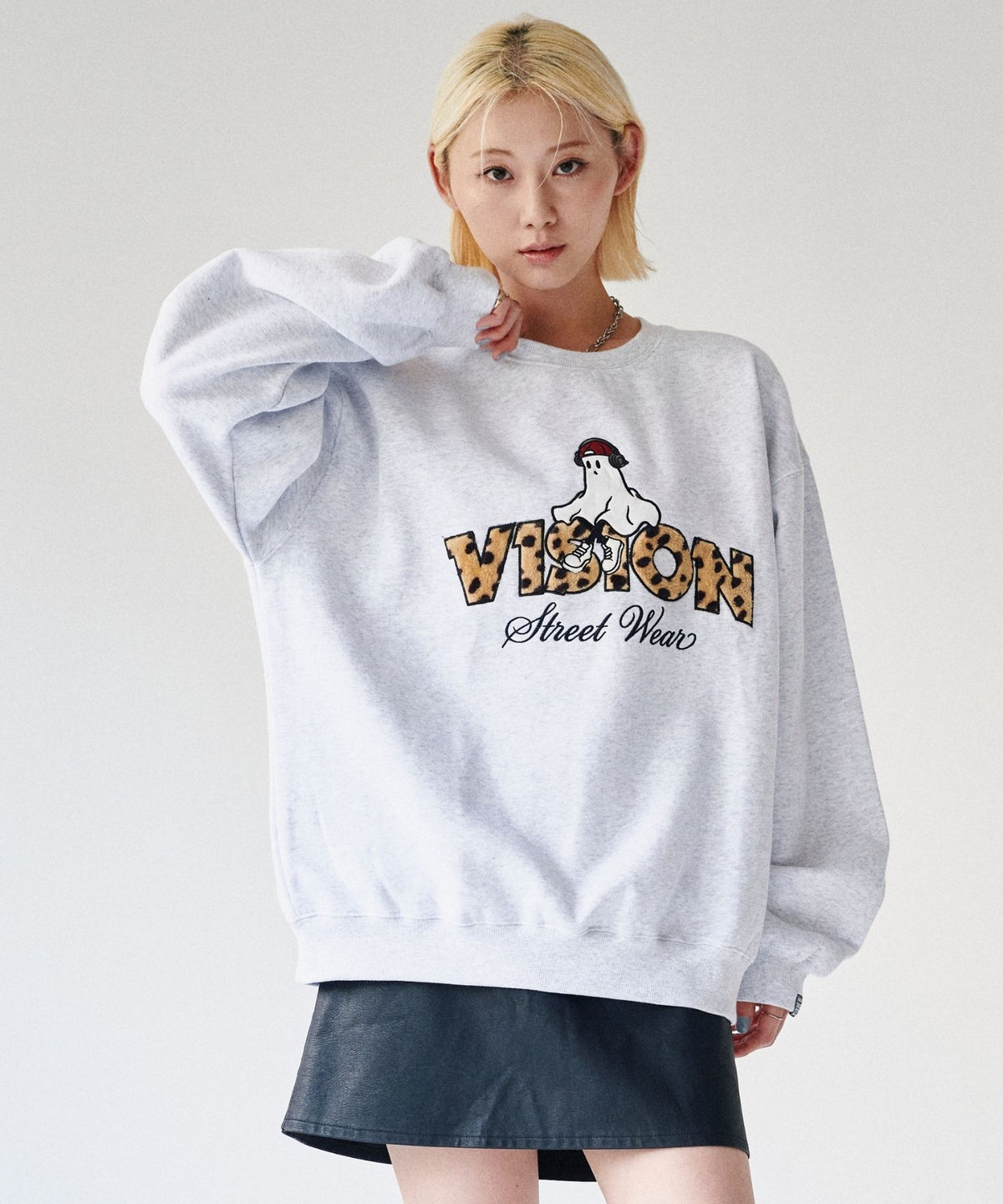 Ghost Logo Sweat / 【裏起毛】ゴースト異素材ロゴスウェット