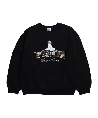 Ghost Logo Sweat / 【裏起毛】ゴースト異素材ロゴスウェット