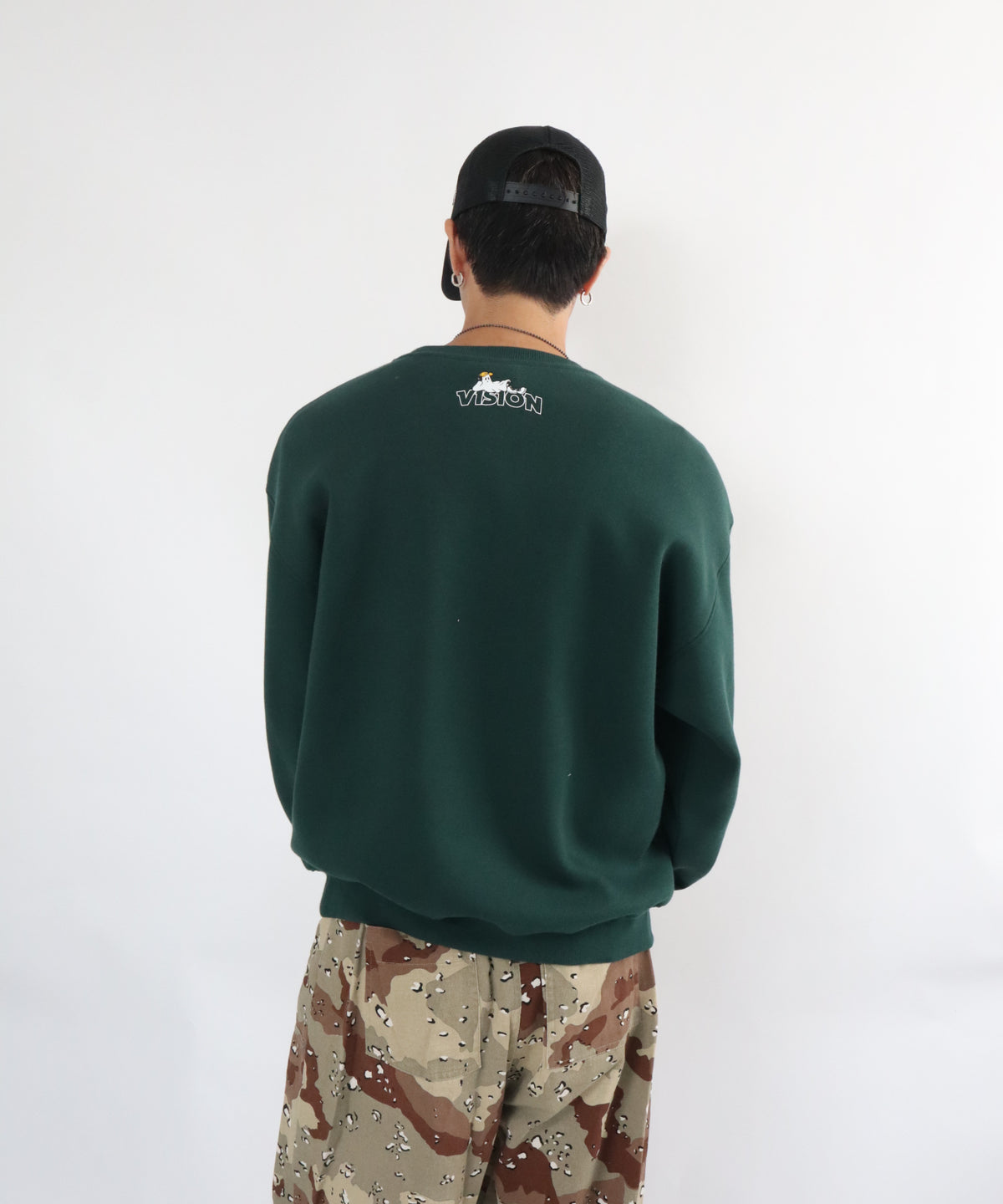 Ghost Logo Sweat / 【裏起毛】ゴースト異素材ロゴスウェット
