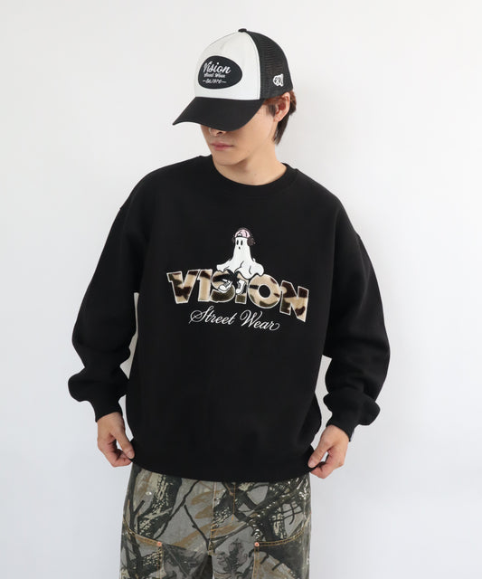 Ghost Logo Sweat / 【裏起毛】ゴースト異素材ロゴスウェット