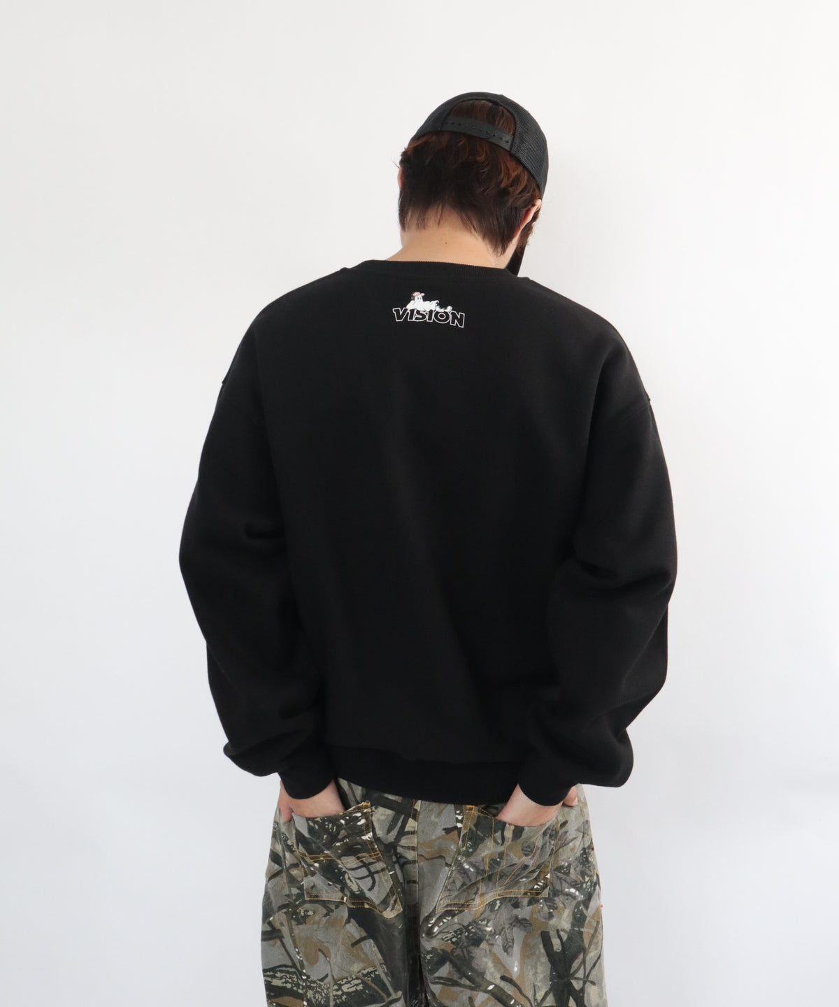 Ghost Logo Sweat / 【裏起毛】ゴースト異素材ロゴスウェット