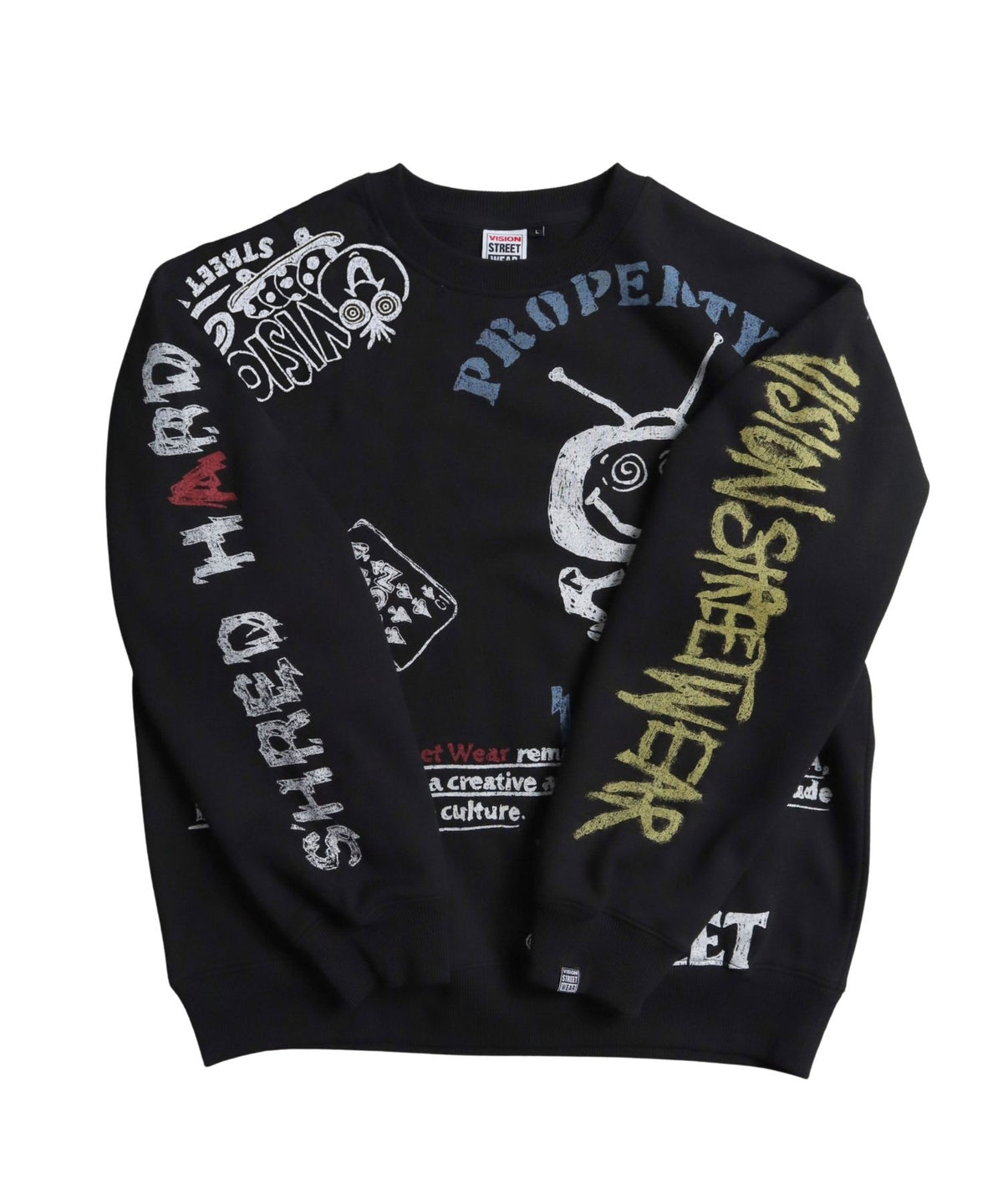 All print fleece Sweat / 【裏起毛】ラクガキ総柄スウェット