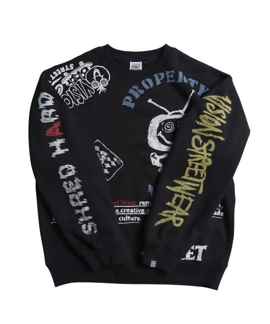 All print fleece Sweat / 【裏起毛】ラクガキ総柄スウェット