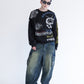 All print fleece Sweat / 【裏起毛】ラクガキ総柄スウェット