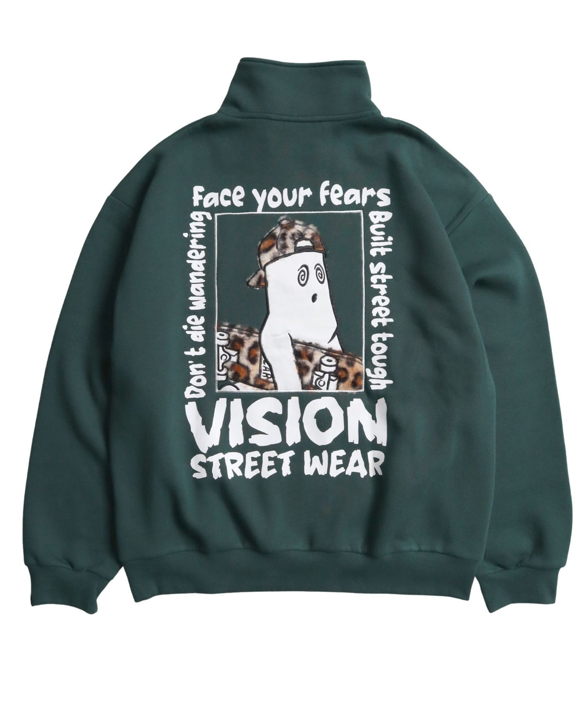 Ghost Zip Sweat / 【裏起毛】ゴースト異素材ハーフジップ