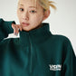 Ghost Zip Sweat / 【裏起毛】ゴースト異素材ハーフジップ
